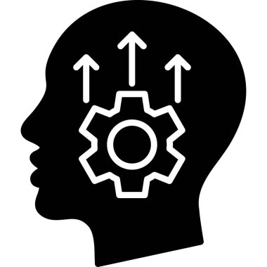 Beyin vitesi düz vektör piktogramı