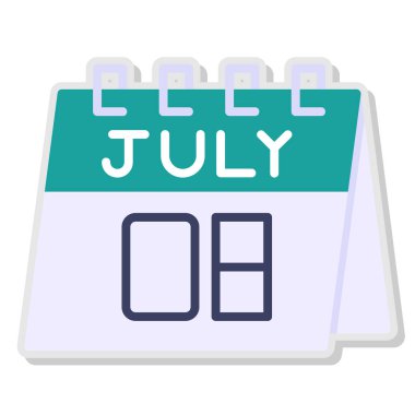 Temmuz 25 takvim simgesi - takvim simgesi tasarım şablonu