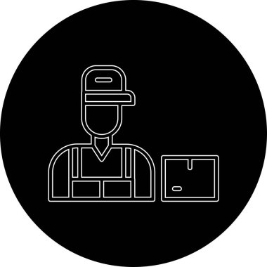 Bir işçi simgesinin vektör illüstrasyonu