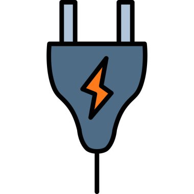 Elektrik simgesi vektör illüstrasyonunu doldur