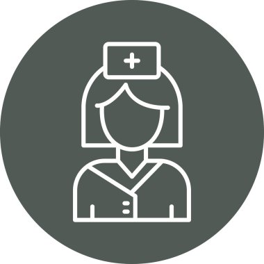 Hemşire hanım. Web simgesi basit illüstrasyon