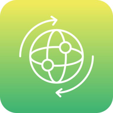 Eşsiz küresel konum vektör çizgisi simgesi