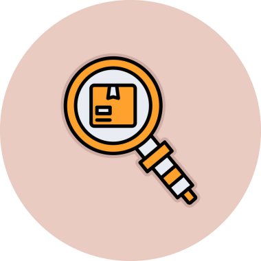 İğne ikonlu büyüteç. vektör grafik tasarımı