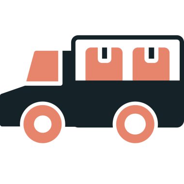 araba dağıtım servisi simgesi ana hat biçiminde