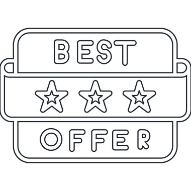 en iyi teklif satırı simgesi, vektör.