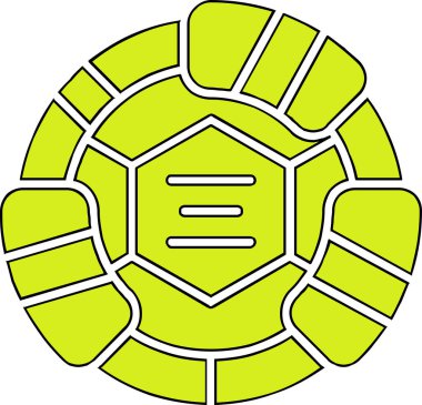 Beyaz arkaplanda yeşil kaplumbağanın vektör çizimi