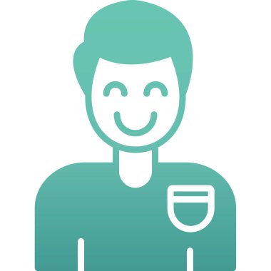 Mavi sakallı ve mutlu gülümseyen bir adamın vektör çizimi