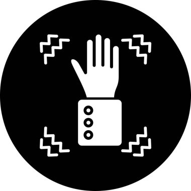 Çemberde akıllı telefonlu bir el. vektör illüstrasyonu.