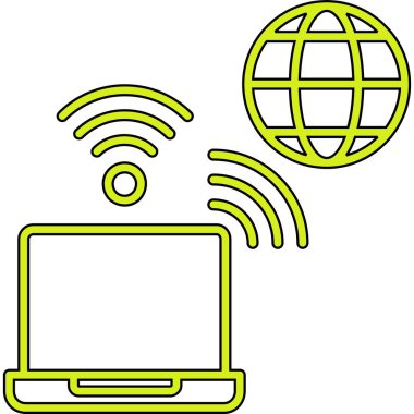 Kablosuz ağ simgesi. İnternet simgesi tasarımı