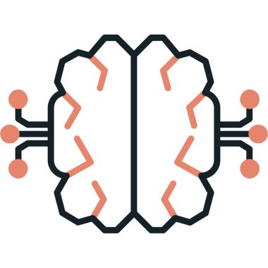 beyin ikonu vektör illüstrasyonu