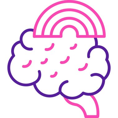 Beyin. Web simgesi basit illüstrasyon