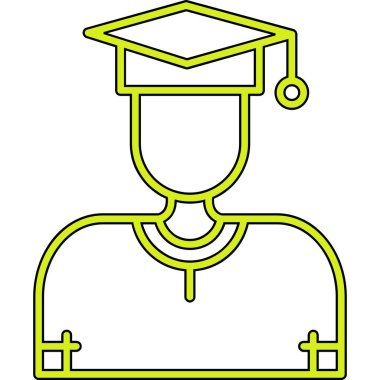 Mezuniyet şapkası ikonu. Beyaz arkaplanda izole edilmiş web tasarımı için özet mezuniyet başlık vektörü simgesi