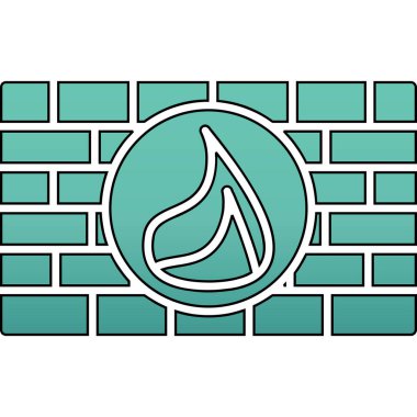 Yapraklı tuğla duvarın vektör çizimi