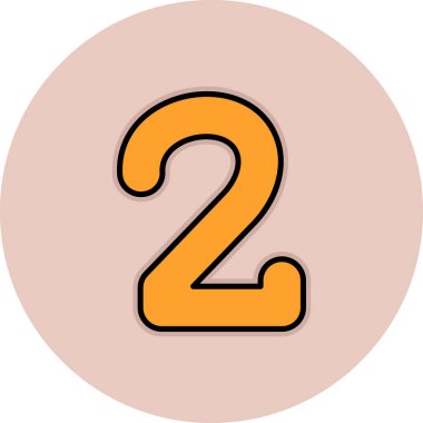 iki numaralı simge, vektör illüstrasyonu