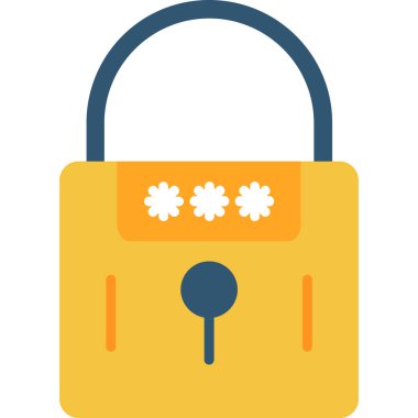 asma kilit ikon vektör çizimi