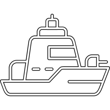 Gemi simgesi. Web için tekne vektör simgesinin özet çizimi