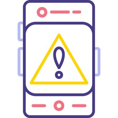 mobil uyarı simgesi, vektör illüstrasyonu