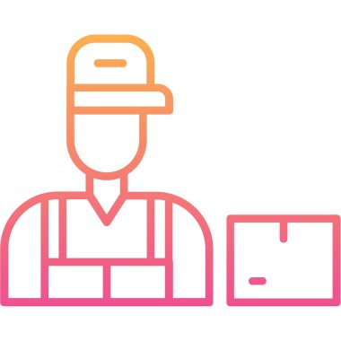 İşçi. Web simgesi basit illüstrasyon