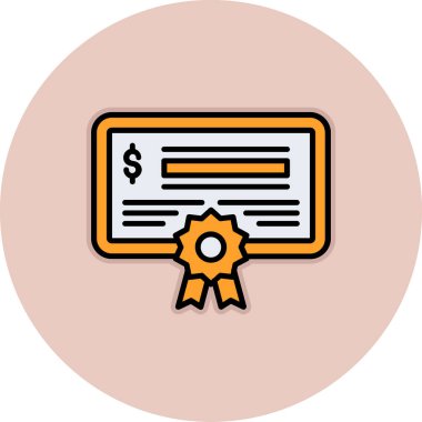 Sertifika ikonu vektör illüstrasyonu