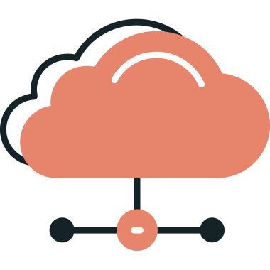 Bulut Hesaplama. Web simgesi basit illüstrasyon