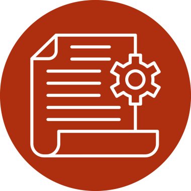 Vites vektör simgesi. Bu yuvarlak düz sembol beyaz arkaplanda turuncu renkle çizilmiş..