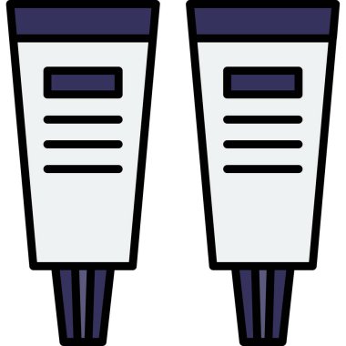 beyaz arkaplanda makyaj fırçası simgesi, vektör illüstrasyon tasarımı