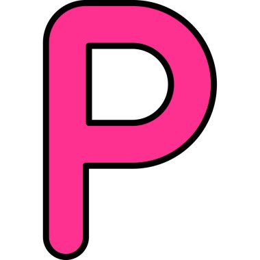 Pembe alfabe harfi p