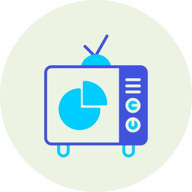 İnternet simgesi, televizyon teknolojisinin vektör illüstrasyonu