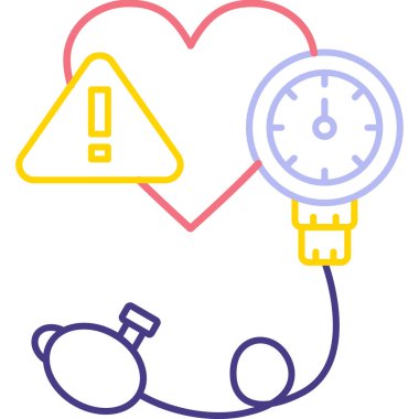 Aşk kalp saat simgesi - taslak biçimi