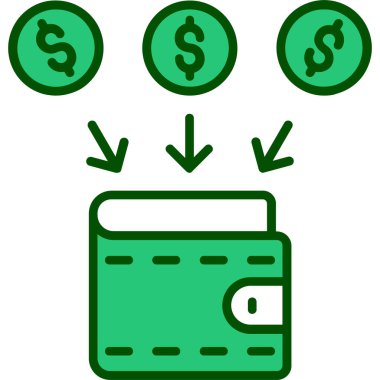 banka nakit vektör simgesi