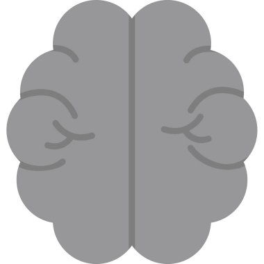 beyin düz vektör simgesi