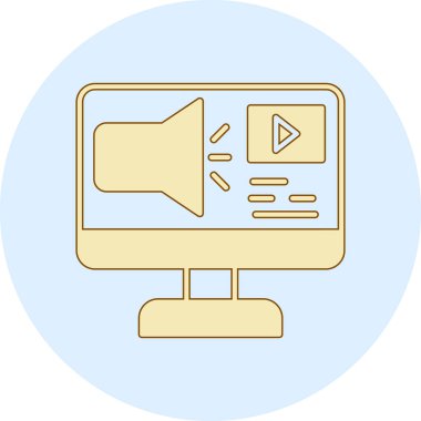 video. Web simgesi basit illüstrasyon