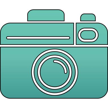 Kamera simgesi. Web için kamera vektör simgelerinin özet çizimi