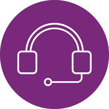 Müzik simgesi ve kulaklıkların vektör illüstrasyonu