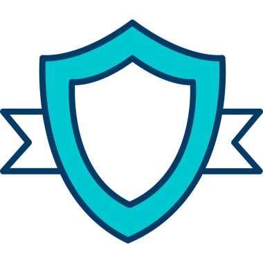 Rozet kalkanı koruma simgesi doldurulmuş dış hat biçimi