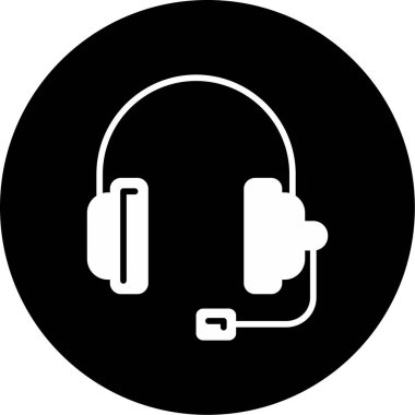 vektör illüstrasyonu, kulaklık, müzik simgesi