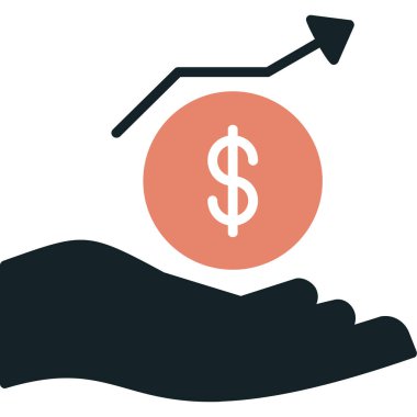 Finansal ikon. vektör biçimi, yuvarlak açıları, yumuşak mavi renkleri ve beyaz arkaplanı olan çift renkli düz ikonik semboldür..