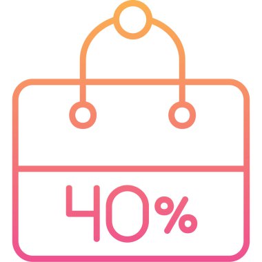 indirimli yüzde vektör çizgisi simgesi, düzenlenebilir dış hat simgesi