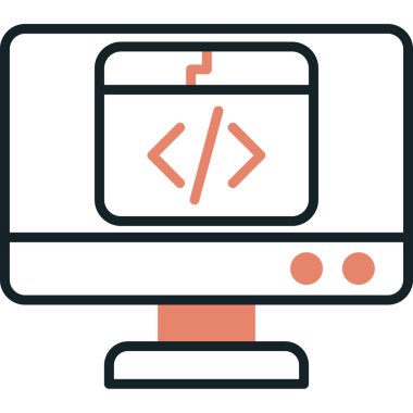 Kodlama. Web simgesi basit illüstrasyon