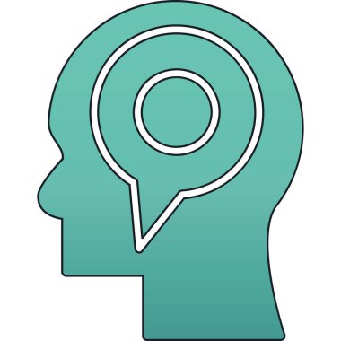 İnsan beyin simgesinin vektör illüstrasyonu