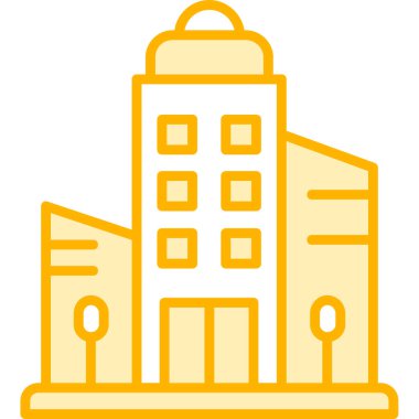 Bina. Web simgesi basit illüstrasyon