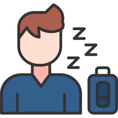 Ofis simgesinde uyuyan iş adamı