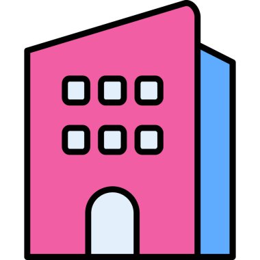 Bina. Web simgesi basit illüstrasyon