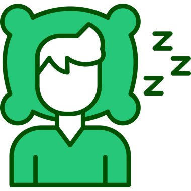 kız uyur kadın simgesi doldurulmuş dış hatlar tarzında