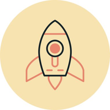 Uzay gemisi. Web simgesi vektör illüstrasyonu