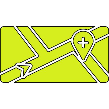 harita simgesi vektör illüstrasyonu