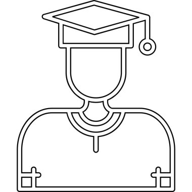 Yüksek lisans öğrencisi ikonu. Beyaz arkaplanda izole edilmiş web tasarımı için mezuniyet lisans vektörü simgesi