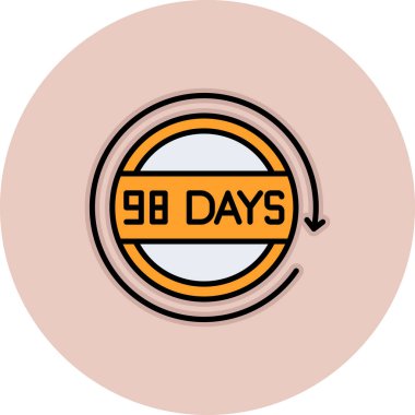 Simgeye 9 6 gün kaldı, vektör illüstrasyonu