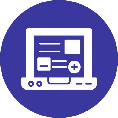 Dizüstü bilgisayar simgesinin vektör çizimi