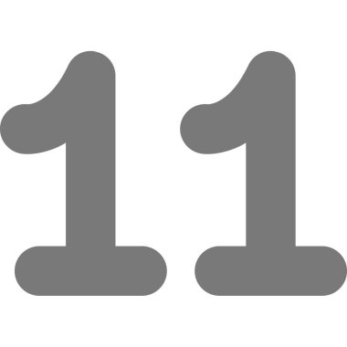 Düz dizaynda 11 numaralı simge